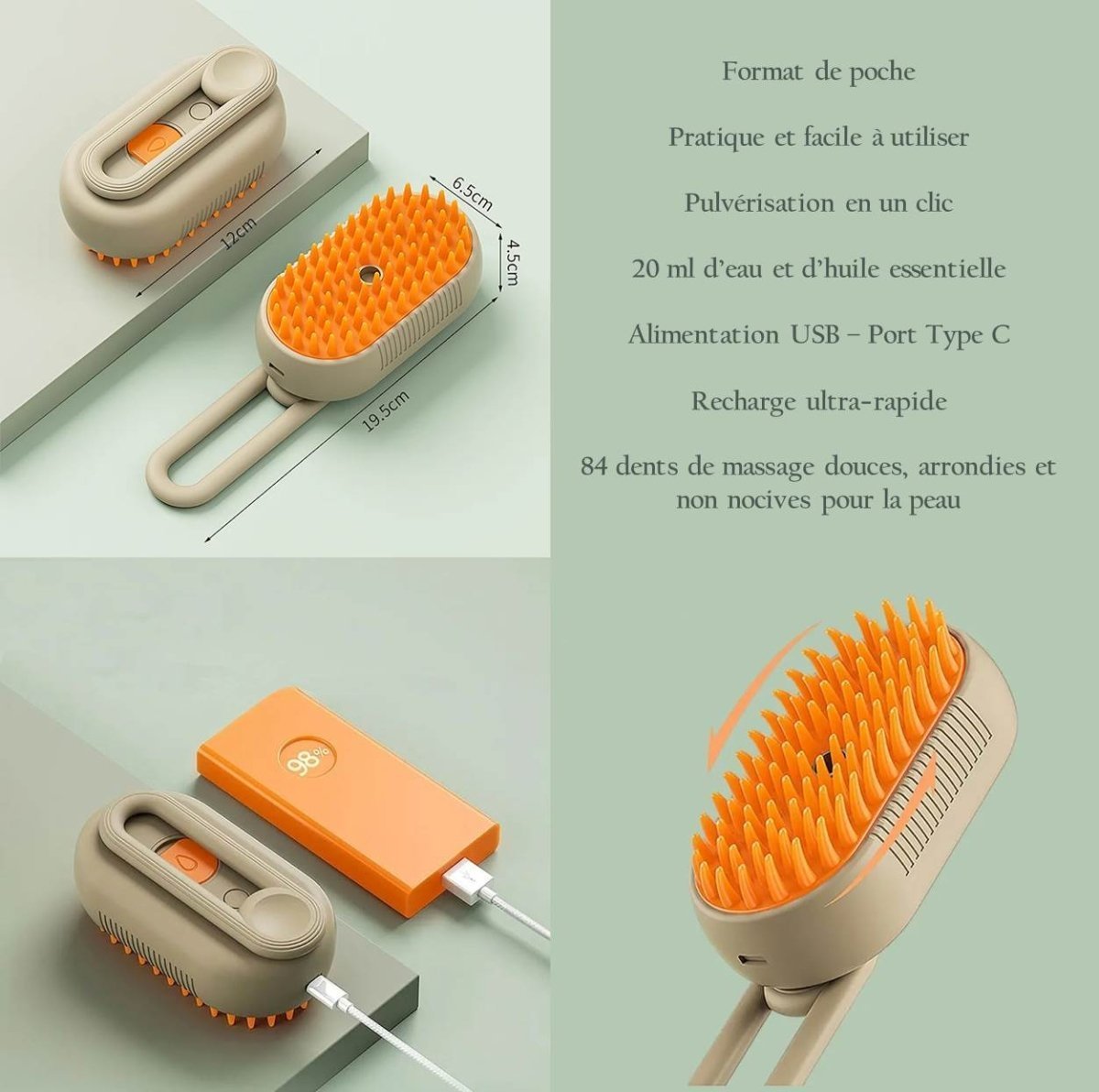 BROSSE POUR CHAT - Brosse à vapeur | VapoBrush™ - La Chattitude