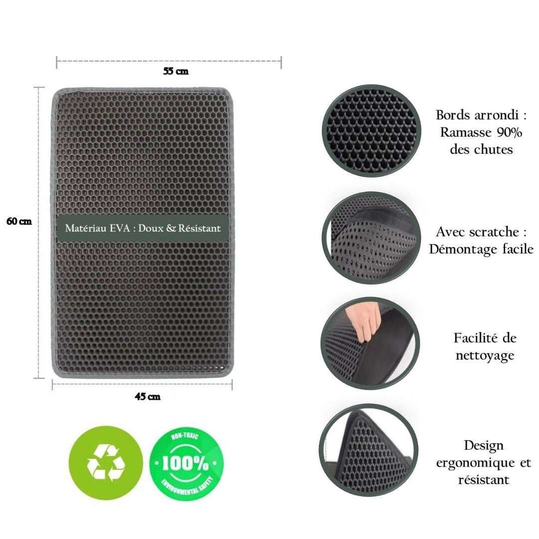 TAPIS LITIÈRE POUR CHAT | Litter - Catcher™ - La Chattitude
