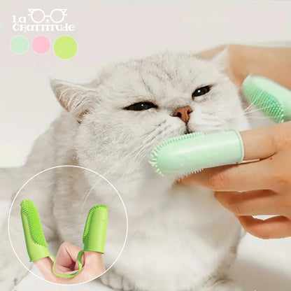 Brosse à Dent Chat en Silicone Double Doigt | CleanBrush™ - La Chattitude