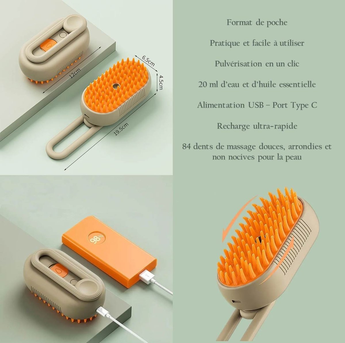 BROSSE POUR CHAT - Brosse à vapeur | VapoBrush™ - La Chattitude
