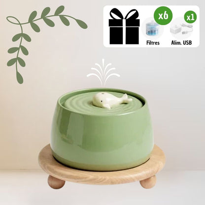 CeramFountain™ | Fontaine & Gamelle en céramique sans fil pour chats & chiens - La Chattitude