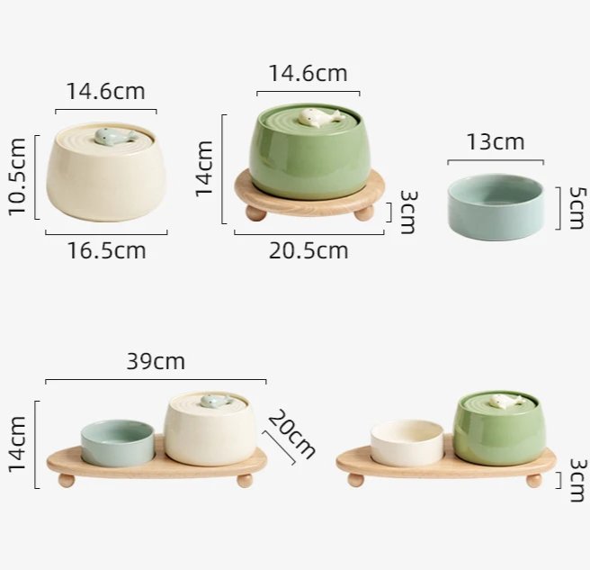 CeramFountain™ | Fontaine & Gamelle en céramique sans fil pour chats & chiens - La Chattitude