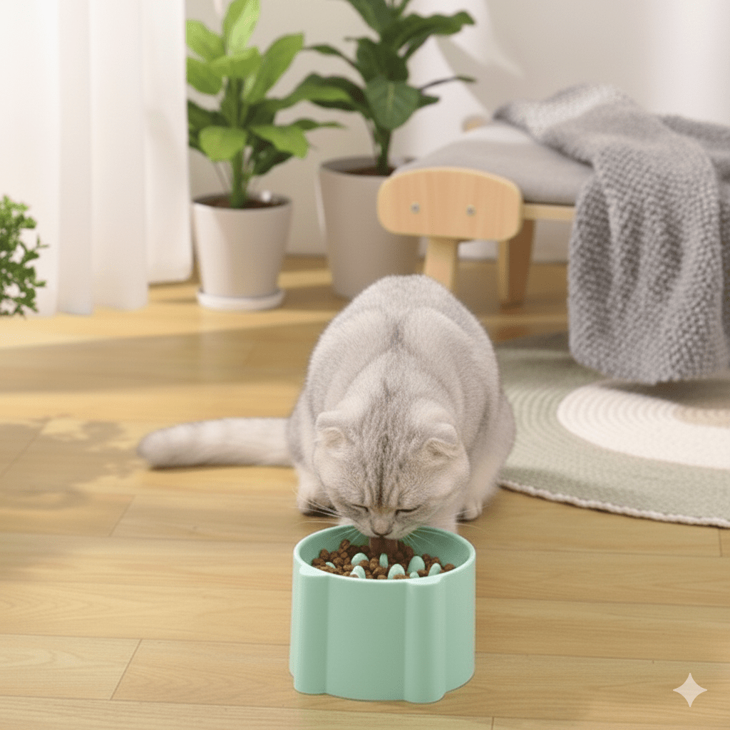 Gamelle Anti - Glouton - Surélevée en silicone - La Chattitude