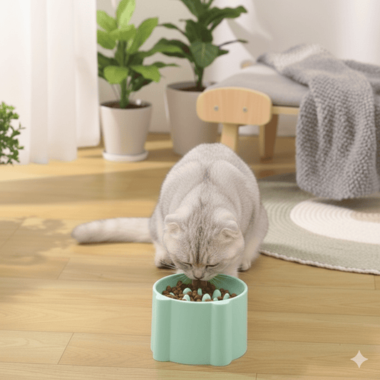 Gamelle Anti - Glouton - Surélevée en silicone - La Chattitude