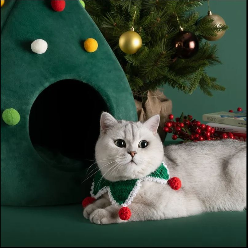 niche-pour-chat-noel-sapin-chat