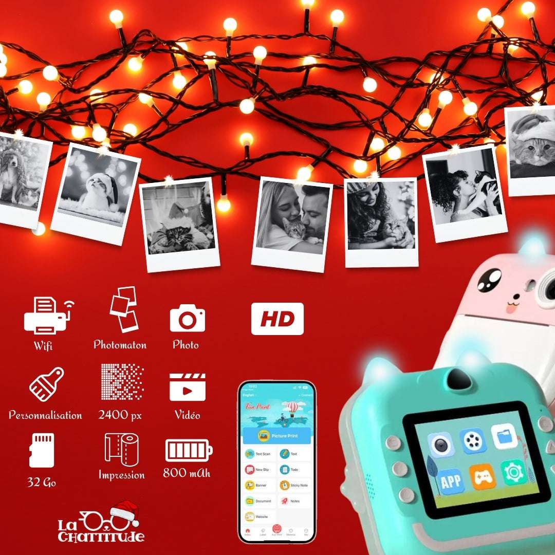 POLAROID CHATS - CADEAU DE NOËL| Print Camera - InstaPaws™ - La Chattitude