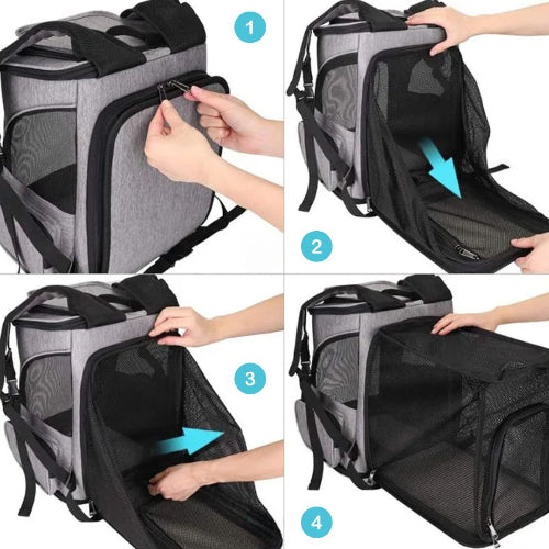 SAC DE TRANSPORT POUR CHAT Extensible PUPPY-OUT™ – La Chattitude