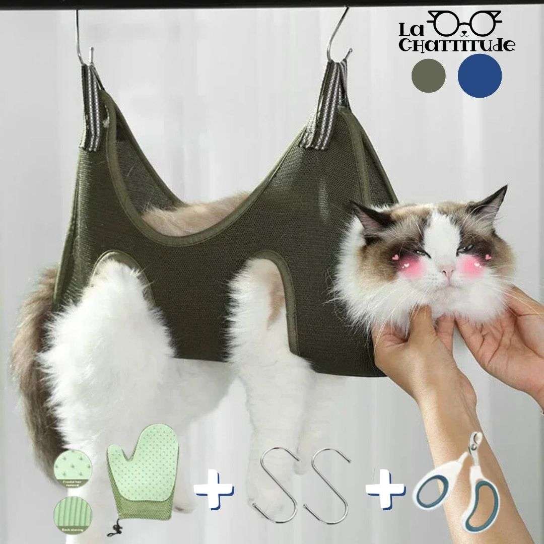 Enveloppe De Toilettage Pour Chat | Tissu Doux Polyester, Fermeture Scratch | Pour Bain, Taille Griffes, Transport